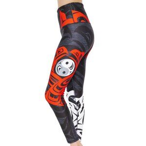 NoMiNoU Eagle & Raven Yin Yang Womens Legging Size XL Retail $120 Made in Canada